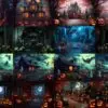halloween digital backgrounds, backdrops, halloween photography